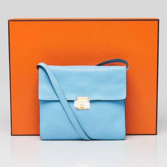 Hermes Celeste Chevre Mysore Leather Clic 16 Wallet w/Strap - Picture 8 of 10